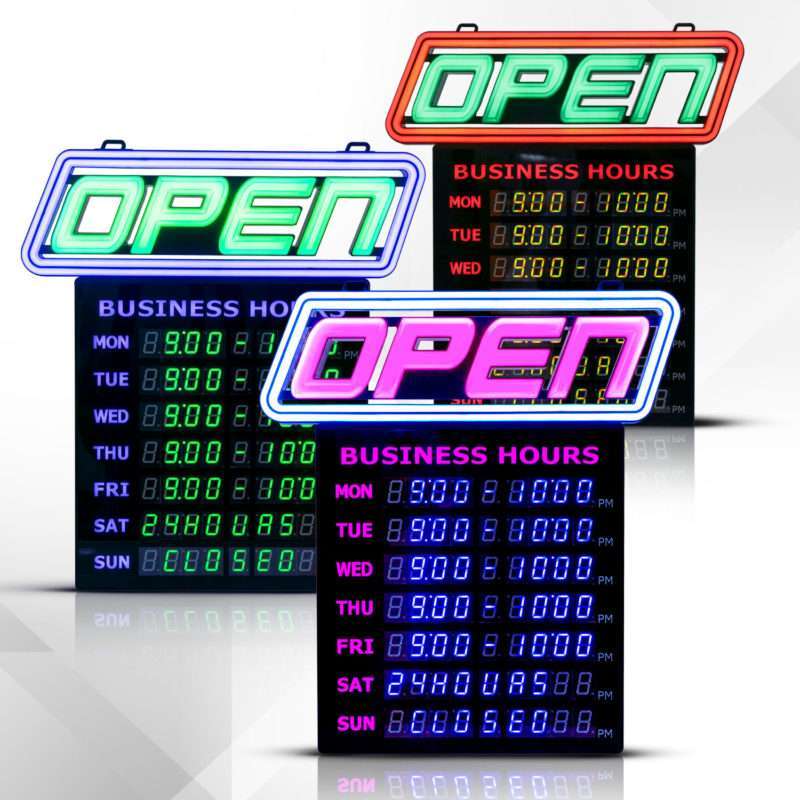 Bluetooth Enabled Business Hours LED OPEN Sign - 15